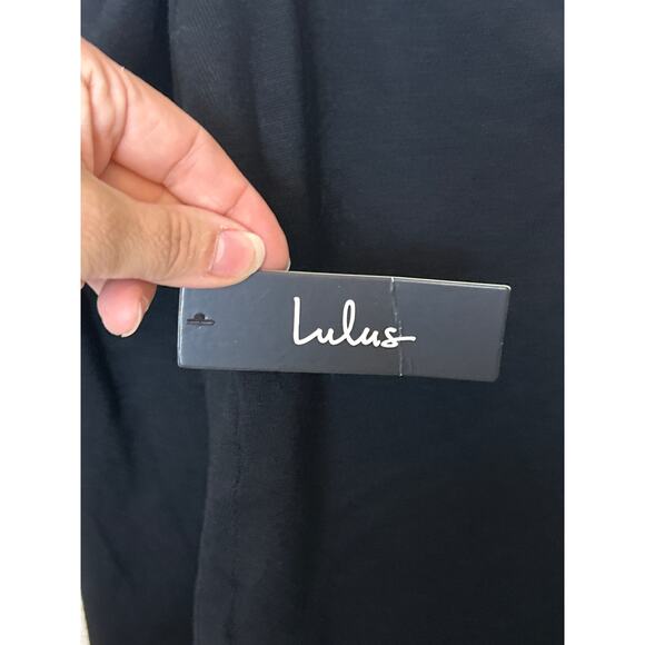 Lulu’s Women’s Large Black One-Sleeve Puff Soft Bodysuit Snap Closure NEW - Picture 5 of 6